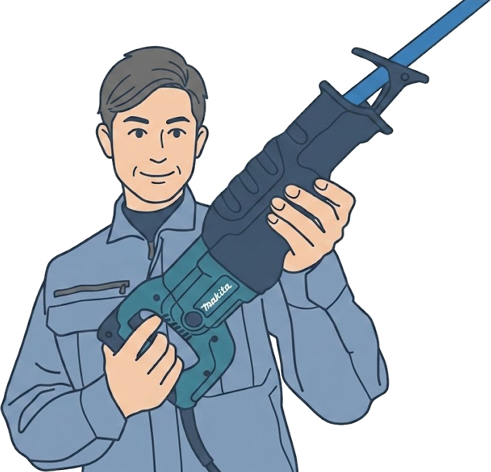 工具を持った男性のイラスト