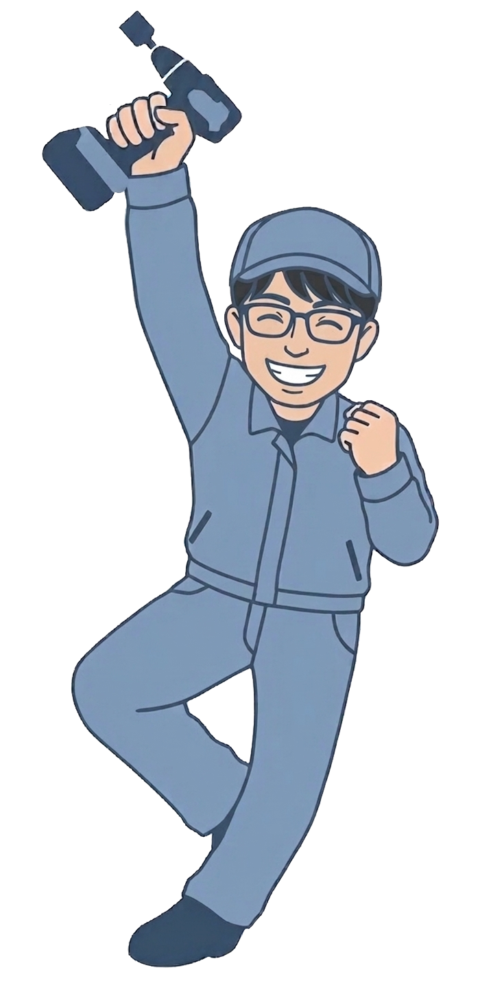 工具を持った男性のイラスト